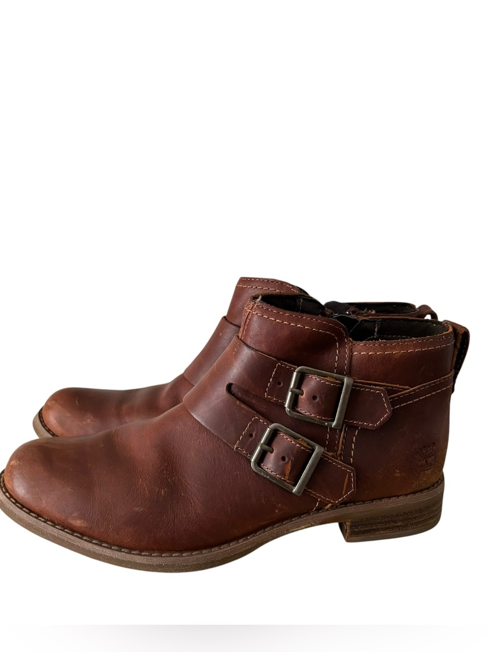 Timberland Brown Leather Double-Buckle Chukka Boots